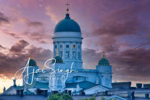 Helsinki Cathedral at sunset