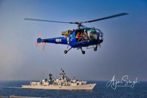 A destroyer accompanying INS Viraat