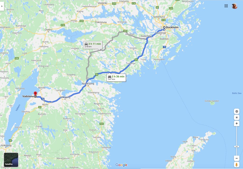 Route to Vadstena