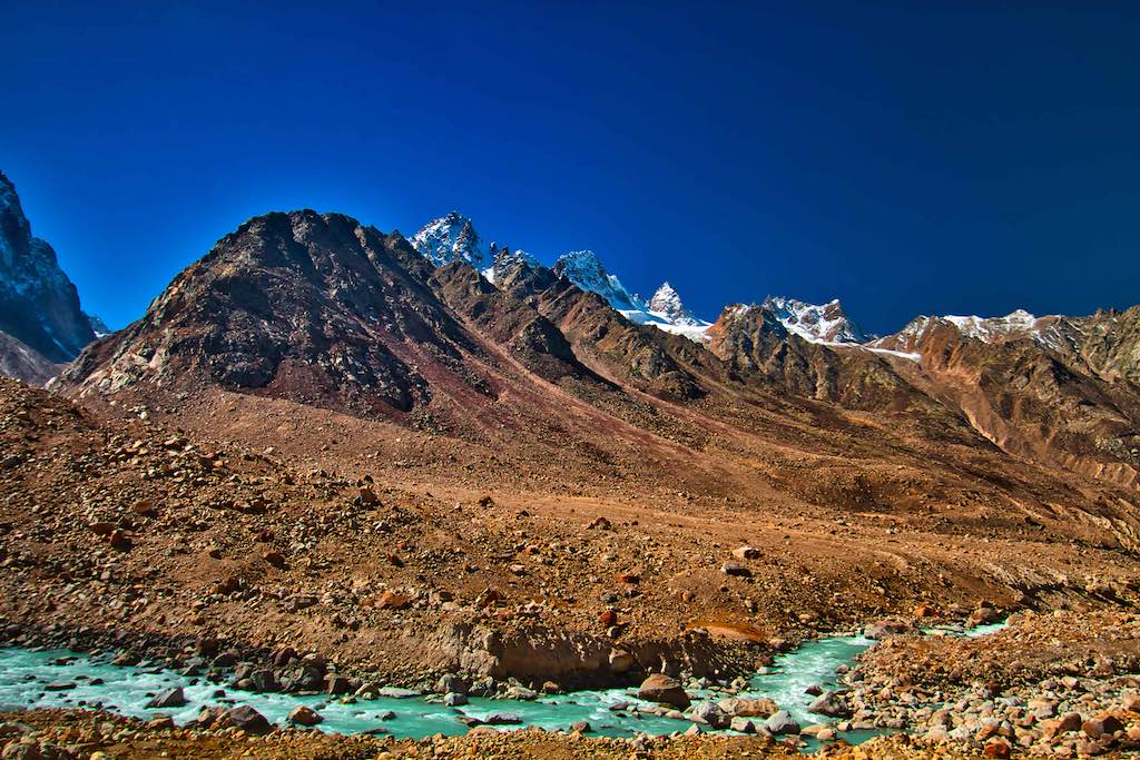The peaks across the river The peaks across the river