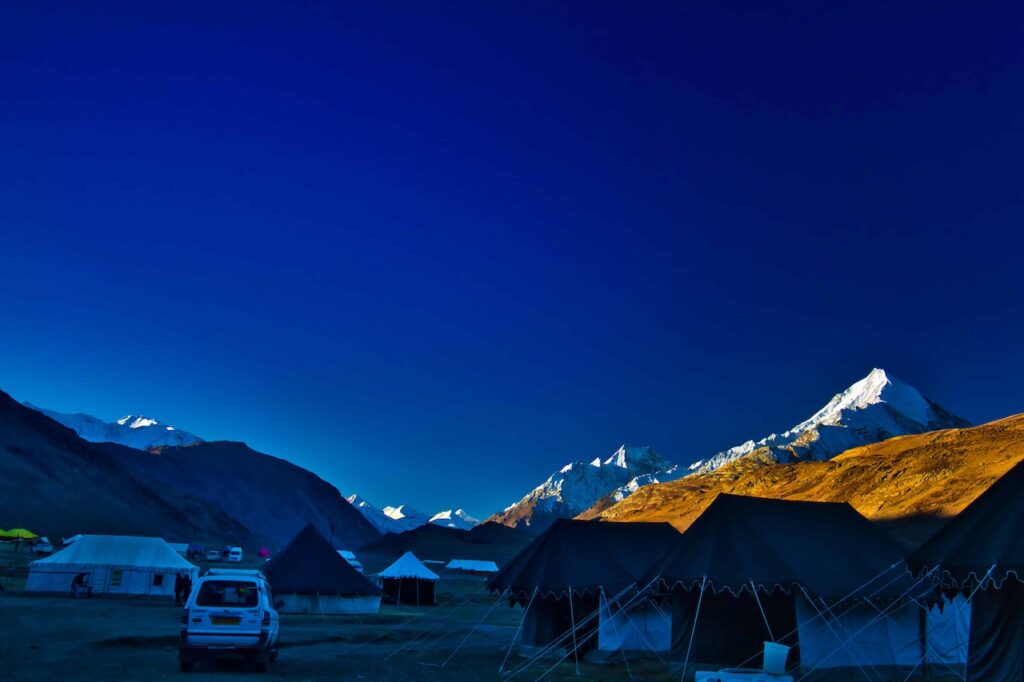 A glorious sunrise at the camp