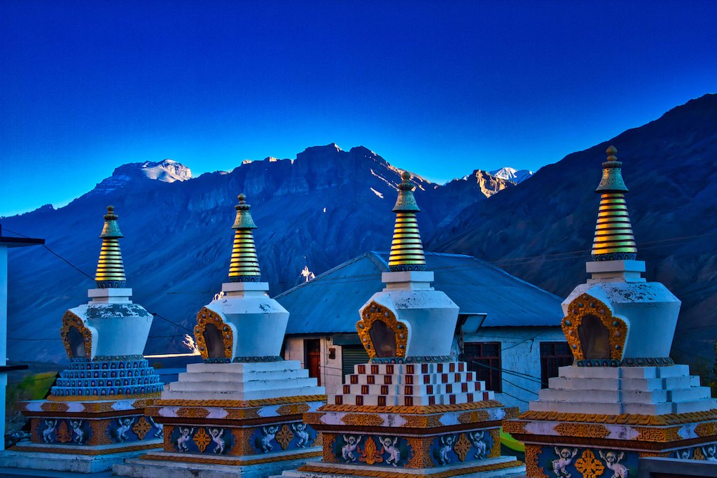 The chortens in the falling evening light The chortens in the falling evening light