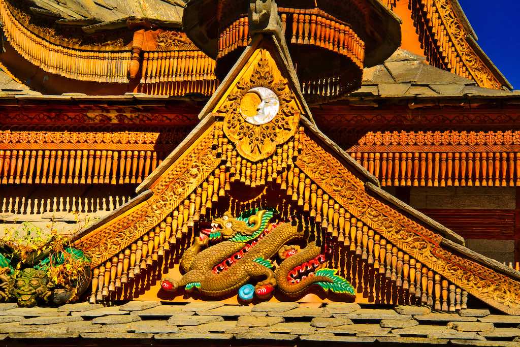 Exquisite carved temple facade Exquisite carved temple facade