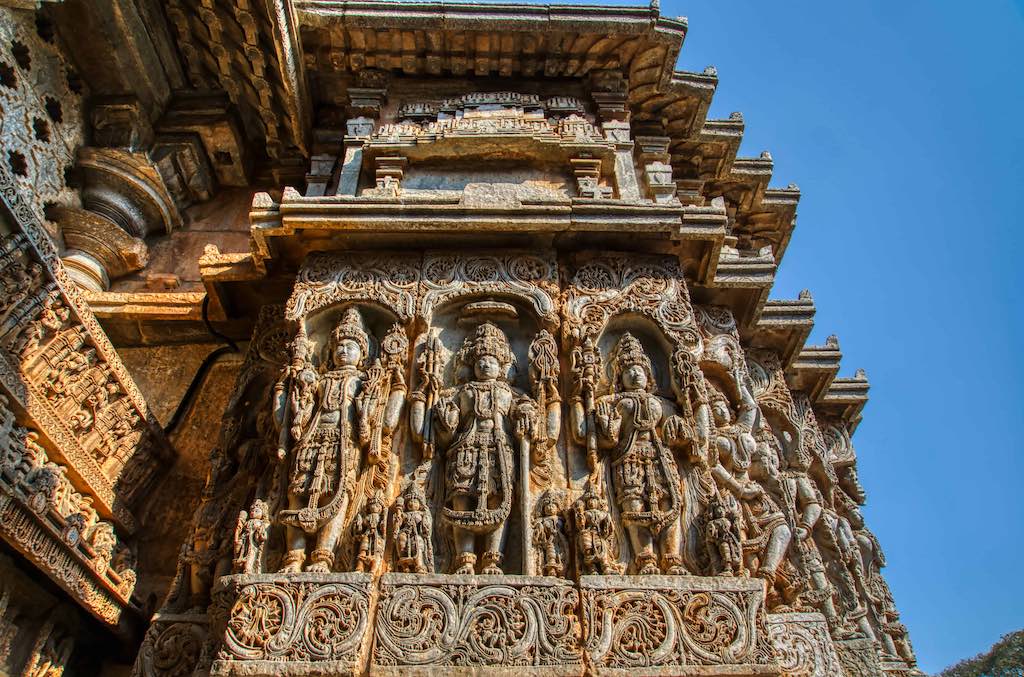 Complex design of temple wall Complex design of temple wall