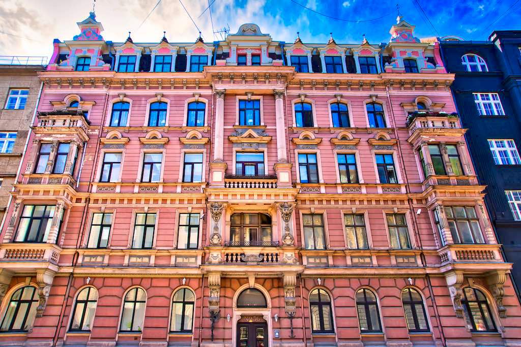 The colourful facade
