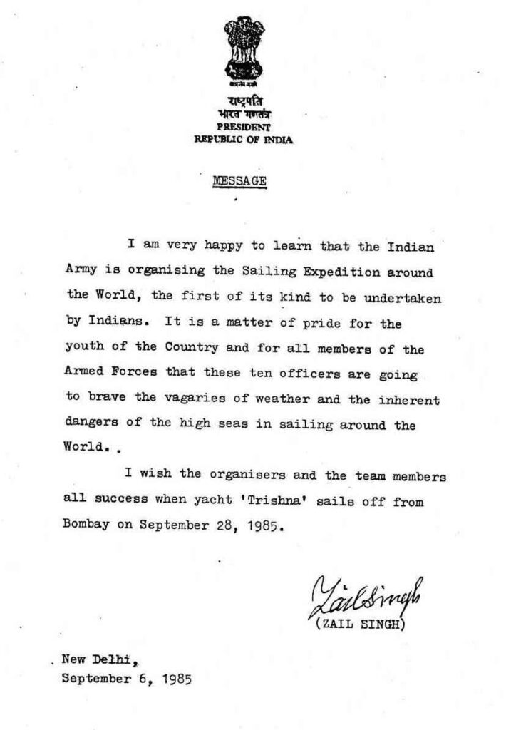 President message for Trishna crew