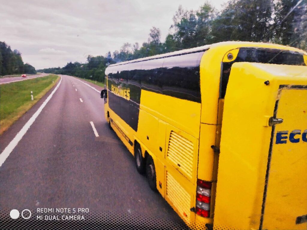 On the road to Vilnius in a drizzle On the road to Vilnius in a drizzle