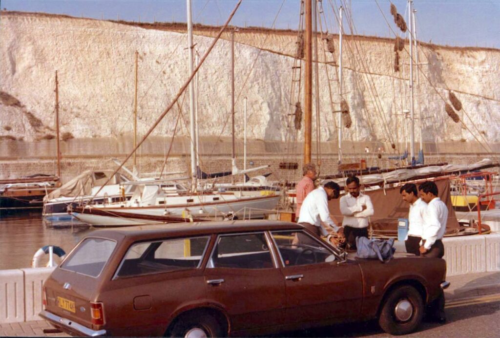 The crew arrive at Brighton Marina to take possession of the boat