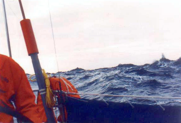A wave building up on the port-quarter