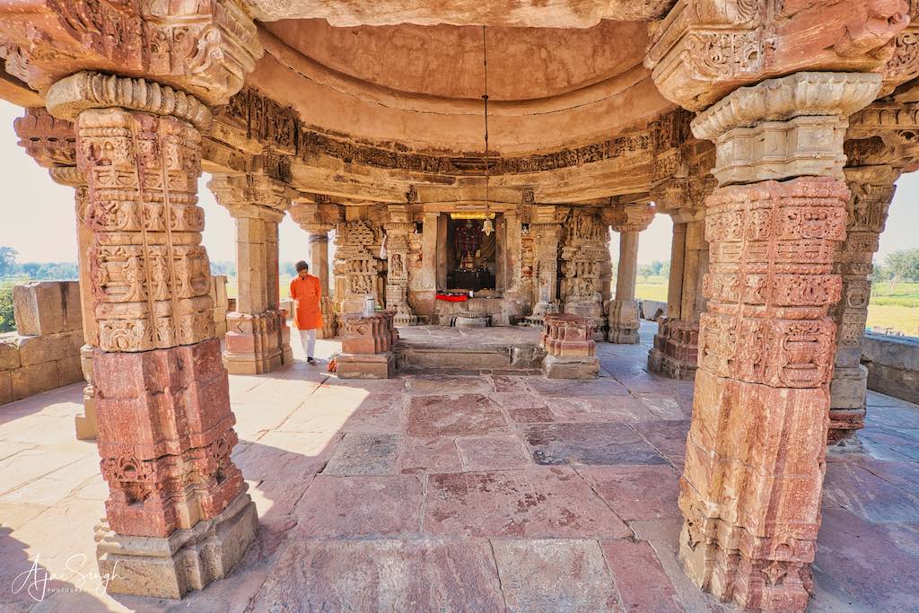 The garbh grihya with the murti of Harshat Mata