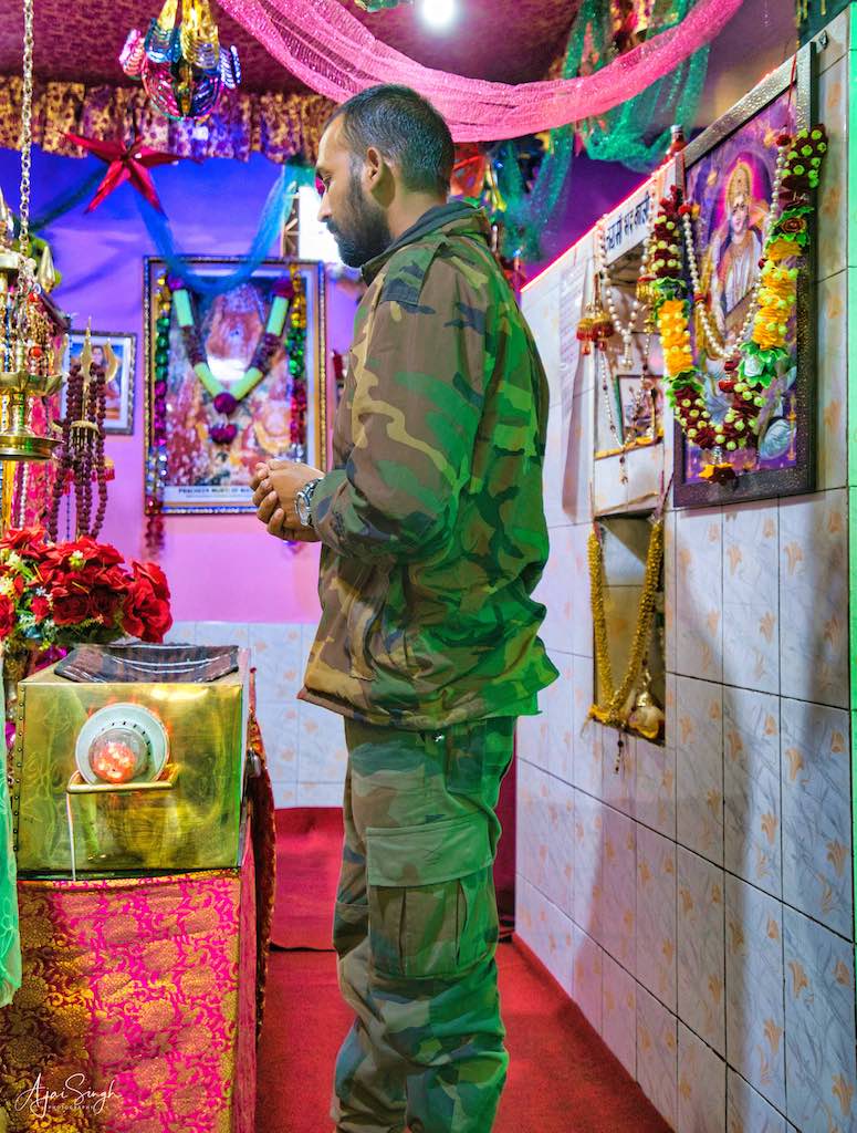 The soldier performing the duties of pujari