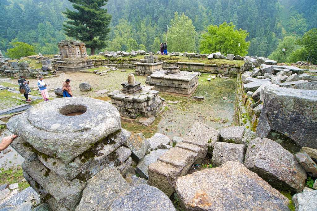Scattered shiva lingas across the site