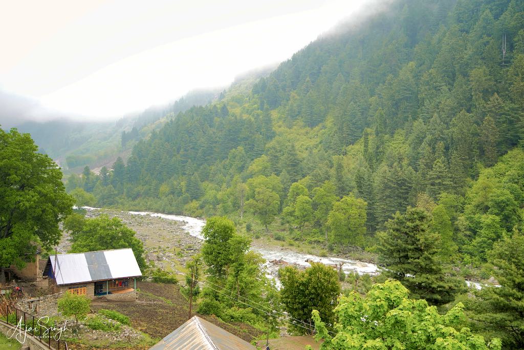 Wangath river flows past