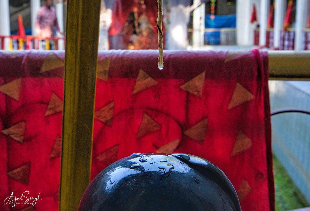 A Shiva Linga inside the premises