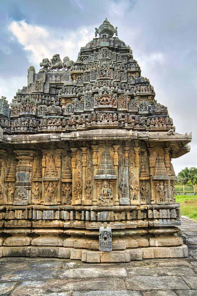 The sculptured panels on the external walls 