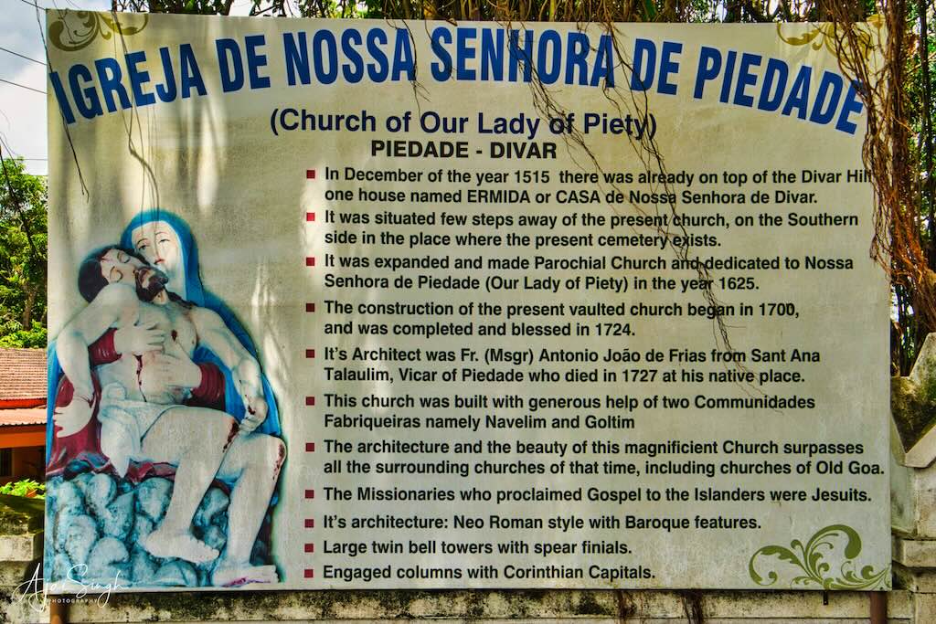 The poster at the Nossa Senhora da Piedade Church