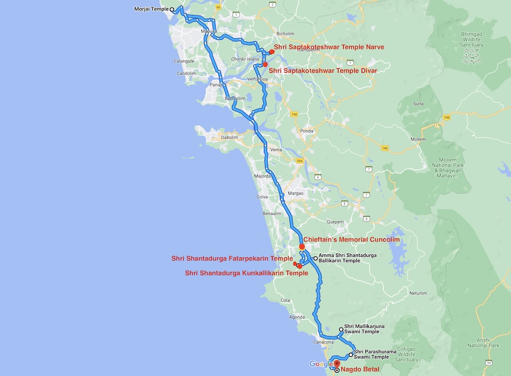 Map of places described in this blog