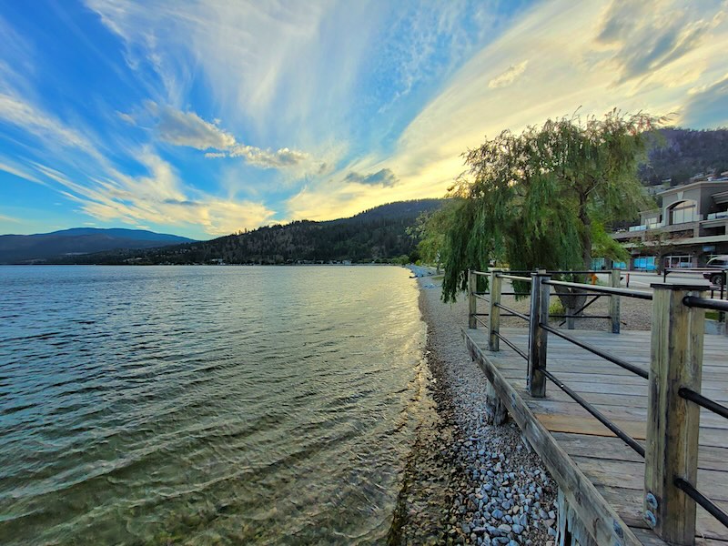The Okanagan Lake waterfront of Peachland