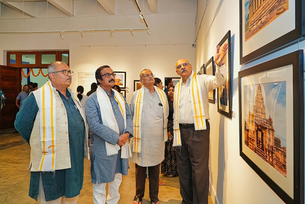 Walking the dignitaries through the exhibits